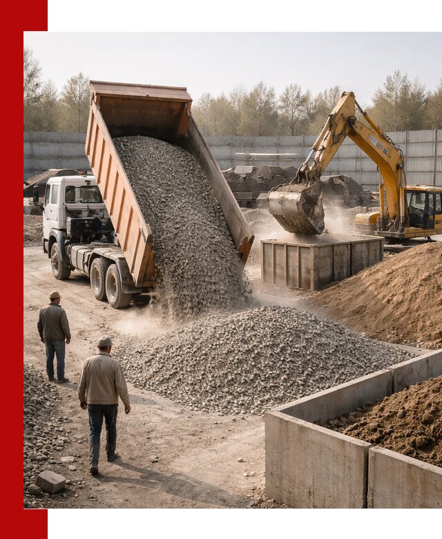 Доставка нерудных материалов с погрузкой и разгрузкой в Павловском Посаде