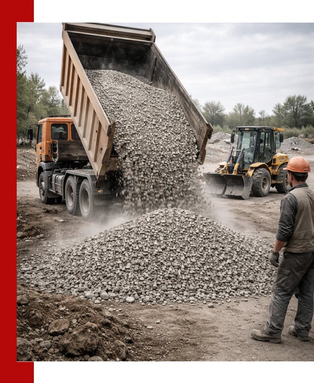 Доставка щебня в Павловском Посаде крупными и мелкими фракциями