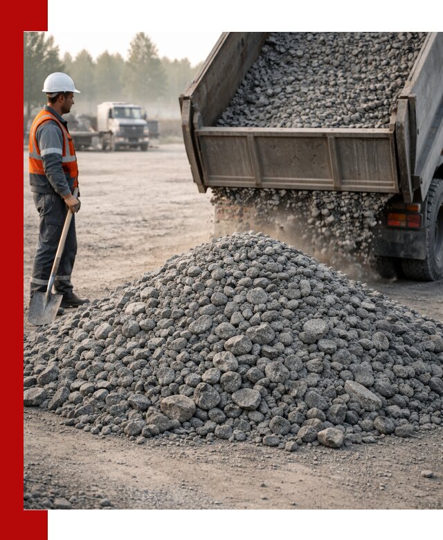 Гранитный щебень фракции 100–201 для строительства в Павловском Посаде