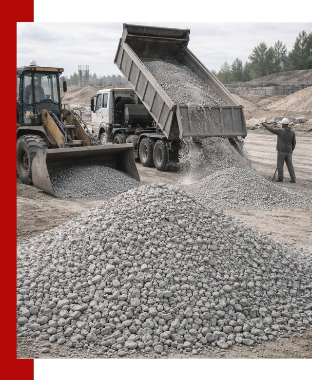 Доставка известнякового щебня фр. 5–20 в Павловском Посаде