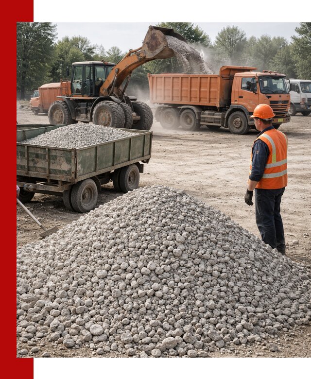 Доставка известнякового щебня фракция 20–40 в Павловском Посаде