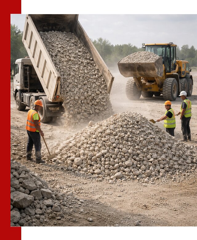 Доставка известнякового щебня фр. 40-70 в Павловском Посаде