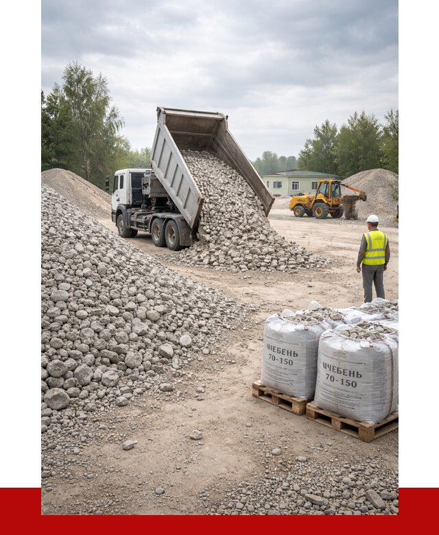 Известняковый щебень фракция 70-150 в Павловском Посаде от 1270 р. | ПРОНЕРУДПвл