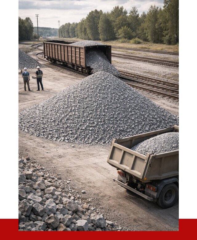 Железнодорожный щебень 20-60 в Павловском Посаде от 1728 р. | ПРОНЕРУДПвл