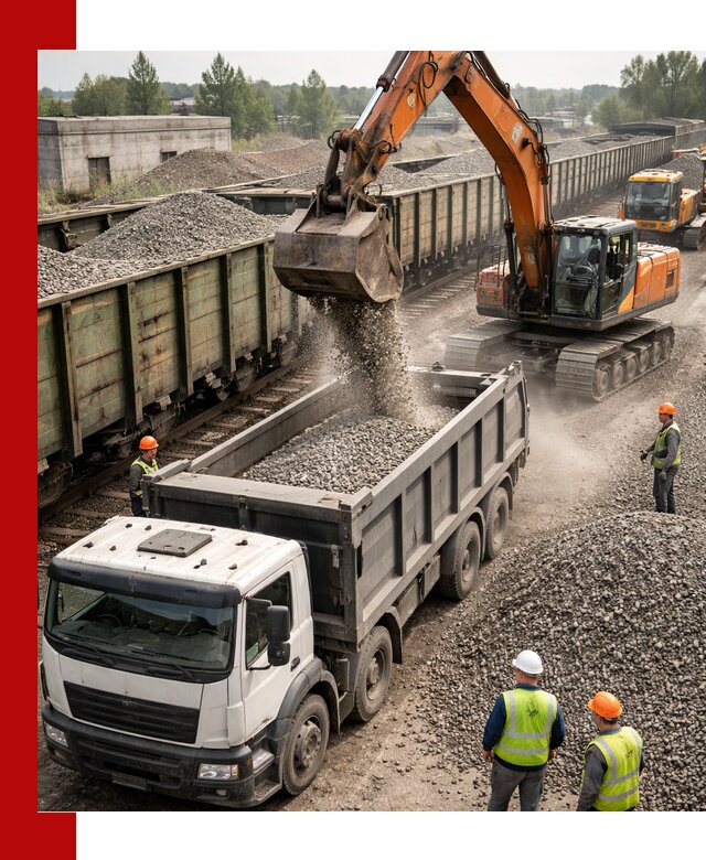 Железнодорожный щебень фракция 25–60 для поставок в Павловском Посаде