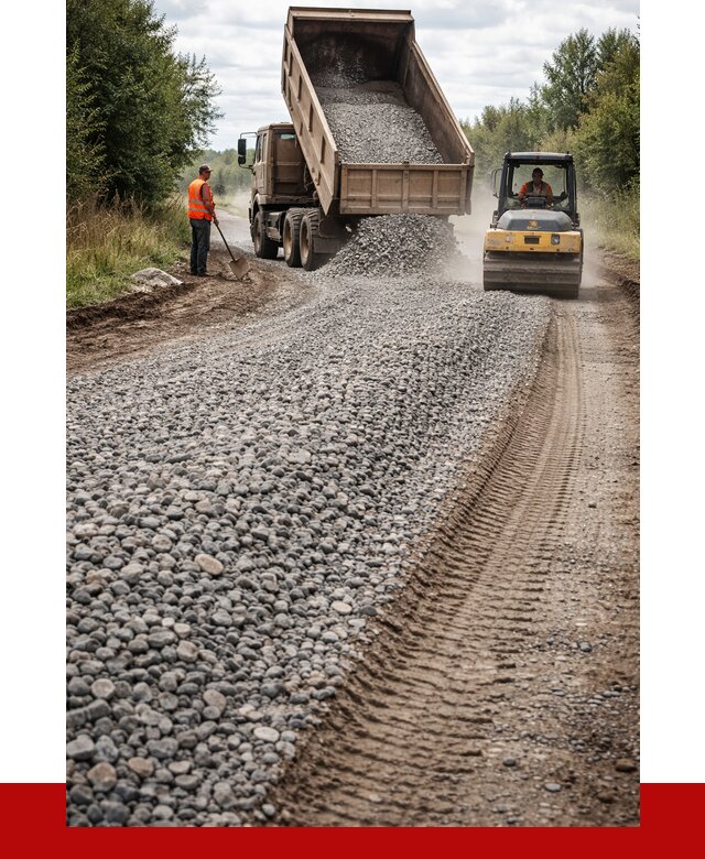 Щебень для отсыпки дороги в Павловском Посаде от 2744 р. ПРОНЕРУДПвл