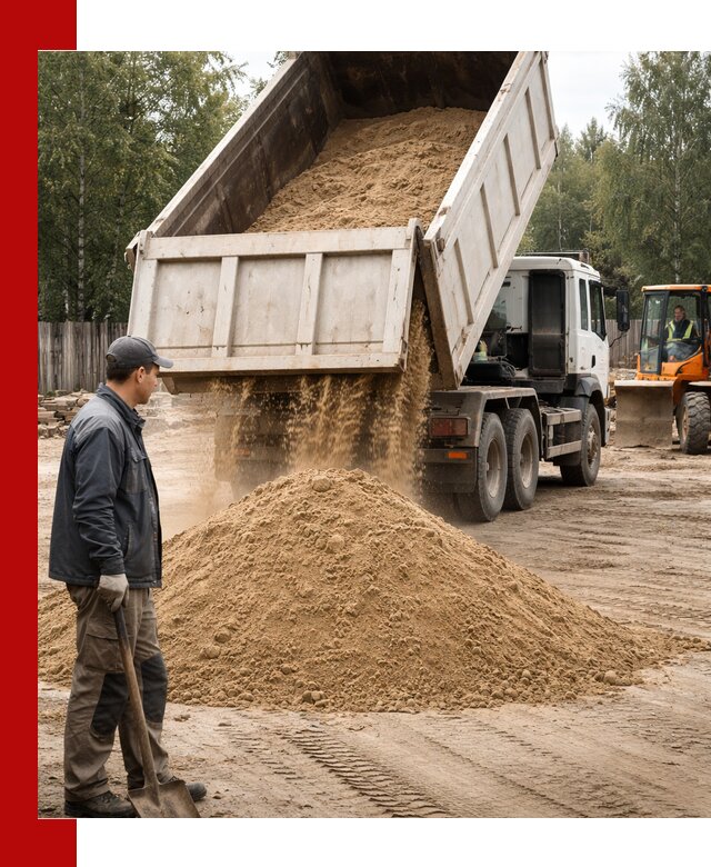 Доставка и продажа песка с разгрузкой в Павловском Посаде