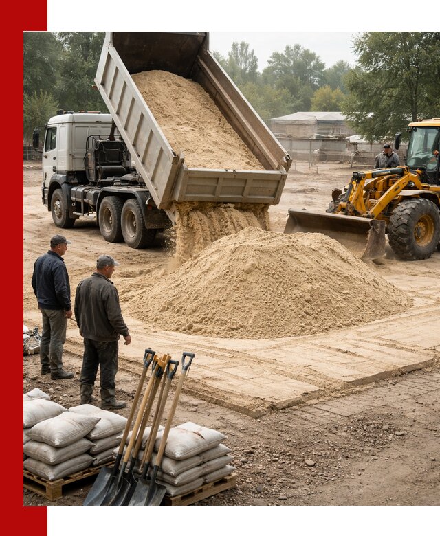 Доставка мытого песка в Павловском Посаде с самосвалами по выгодной цене
