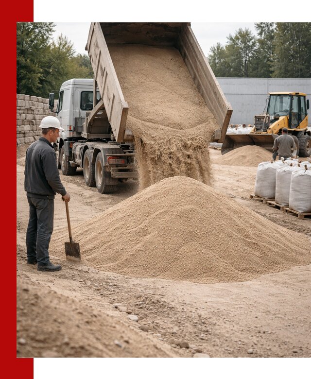 Кварцевый песок фракция 0–3 мм с доставкой в Павловском Посаде