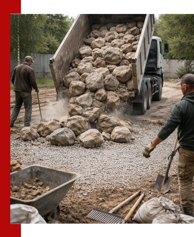 Доставка и укладка булыжника в Павловском Посаде