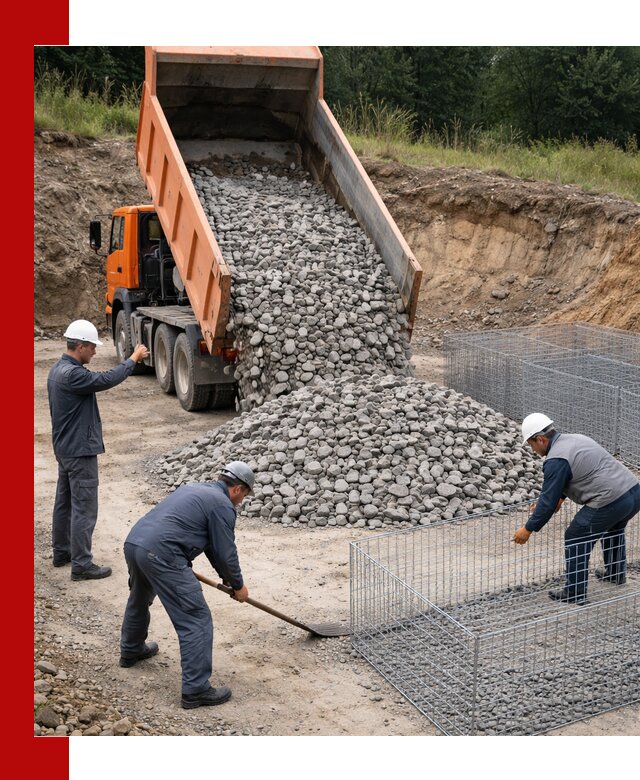 Камень для габионов с доставкой в Павловском Посаде быстро и надёжно