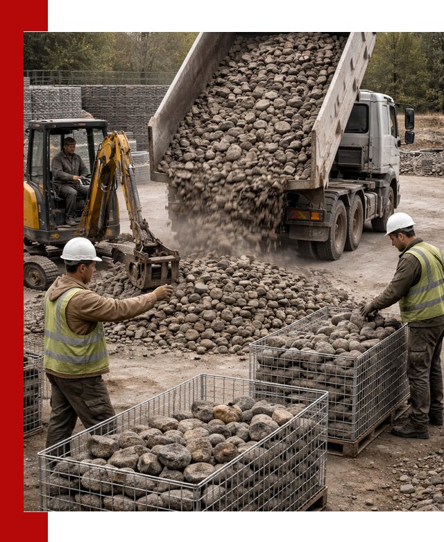 Камень для габионов фракция 100–201 в Павловском Посаде