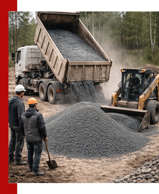 Гранитный отсев 0-5 с доставкой и разгрузкой в Павловском Посаде