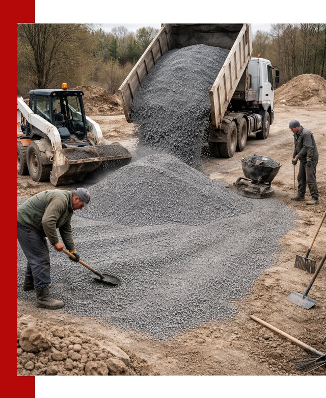 Отсев для подсыпки в Павловском Посаде — доставка и подсыпка на участок