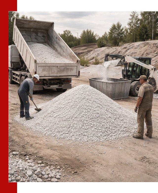 Доставка и продажа белой мраморной крошки в Павловском Посаде