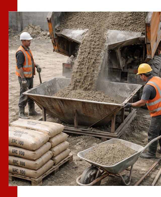 Доставка цементно-песчаной смеси М100 в Павловском Посаде