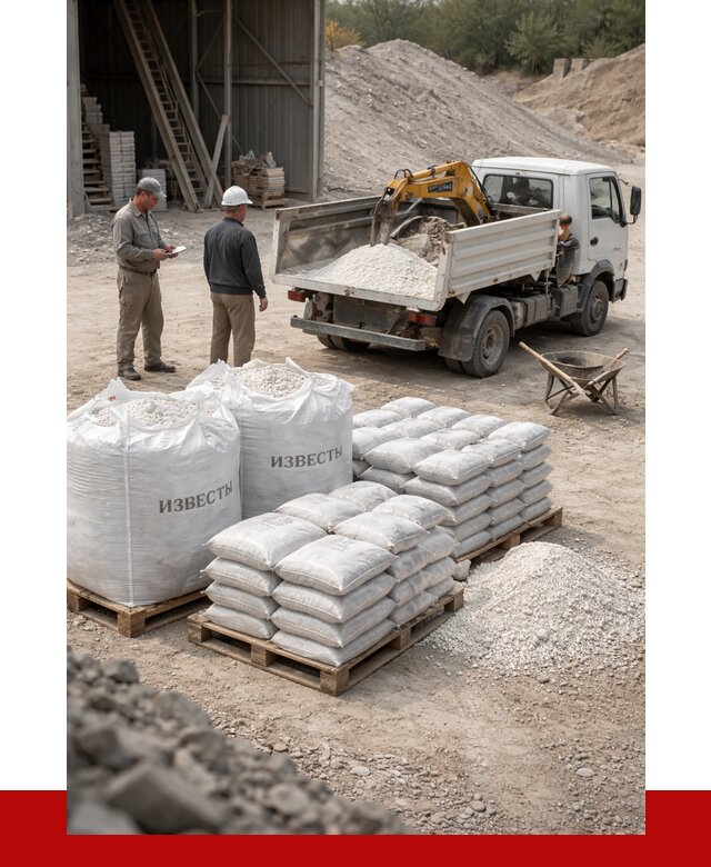 Известь строительная в Павловском Посаде с доставкой от 4268 р. | ПРОНЕРУДПвл