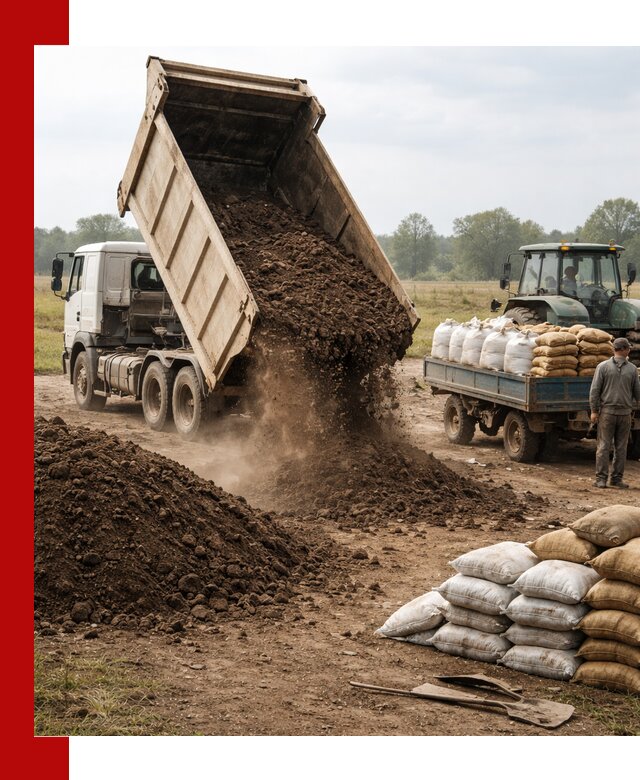 Доставка грунта и удобрений оптом в Павловском Посаде для сельхоз и строительства