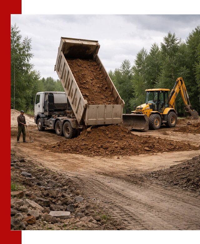 Доставка суглинка самосвалами в Павловском Посаде подсыпка и планировка