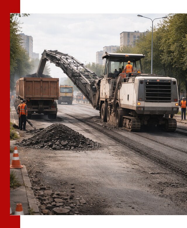 Фрезерованный асфальт в Павловском Посаде — удаление и вывоз старого покрытия