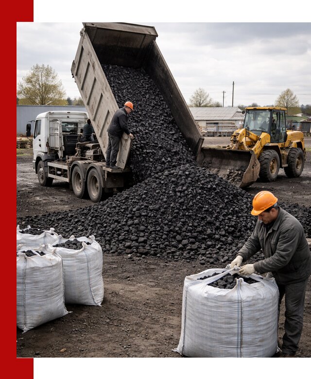 Доставка каменного угля в Павловском Посаде оптом и в розницу