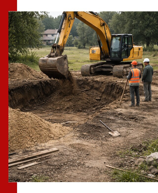 Рытье котлована под фундамент в Павловском Посаде (быстро и недорого)