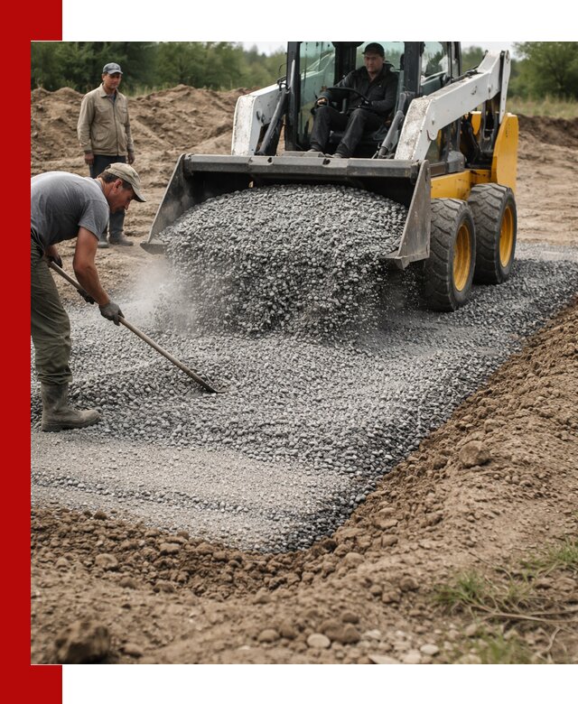 Устройство щебеночной подушки в Павловском Посаде для дорог и фундаментов